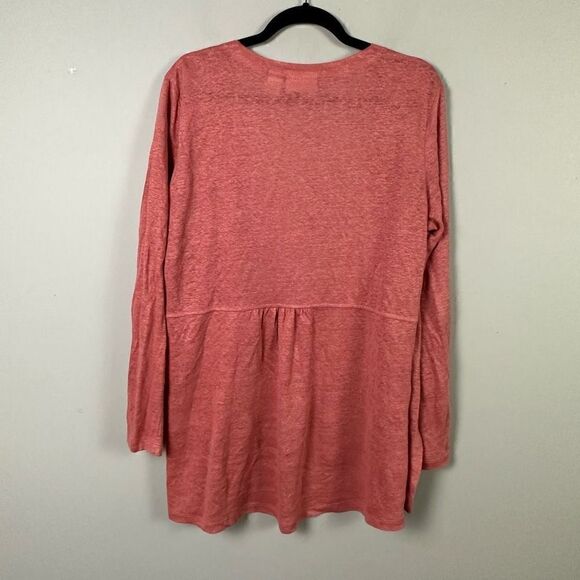 100% linen Lagenlook boho coastal open front cardigan mauve pink - Picture 5 of 5